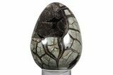 Septarian Dragon Egg Geode - Sparkly Black Crystals #355910-2